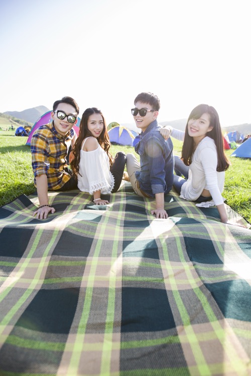 Friends at music festival