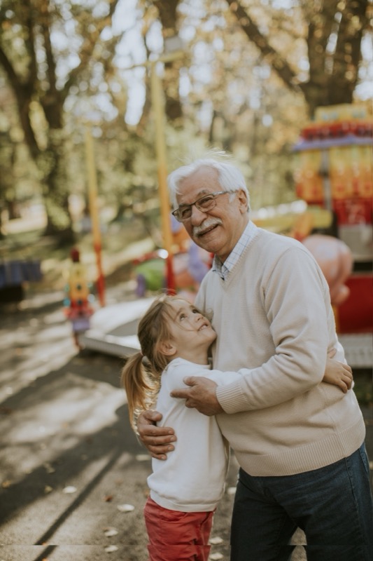 Grandpa and granddaughter